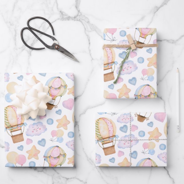 Hoja De Papel De Regalo Globo de aire caliente Modelo acuático sinusal (Anverso)