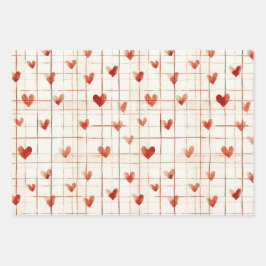 Hoja De Papel De Regalo Globos de Corazones Rojas Cumpleaños