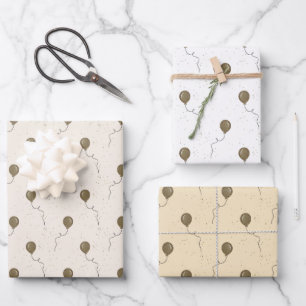 Hoja De Papel De Regalo Globos de oro y Boda del cielo esparkly