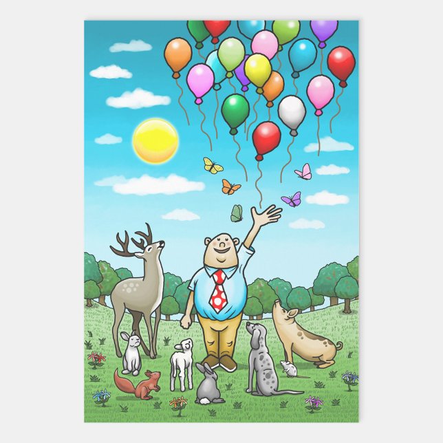 Hoja De Papel De Regalo Globos y cumpleaños, ¡la pareja perfecta! (Subido por el creador)