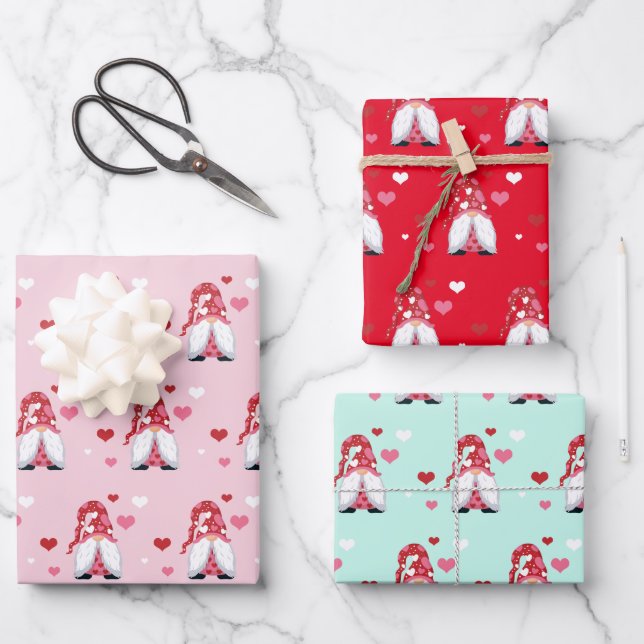 Hoja De Papel De Regalo Gnome Love (Anverso)