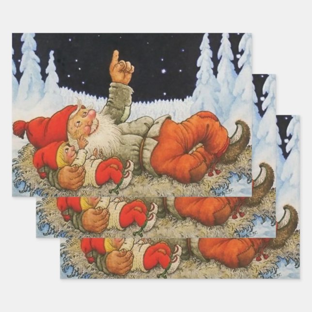 Hoja De Papel De Regalo Gnomes de Jenny Nystrom (Set)