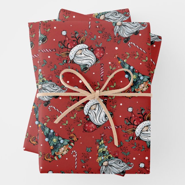 Hoja De Papel De Regalo Gnomes de Navidades caprichosos (In situ)