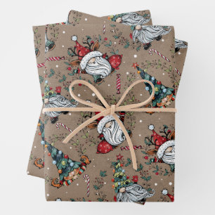 Hoja De Papel De Regalo Gnomes de Navidades caprichosos
