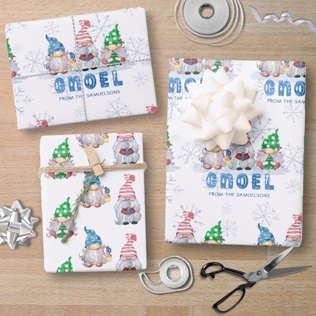 Hoja De Papel De Regalo Gnomes GNOEL Saludo Personalizado (Subido por el creador)
