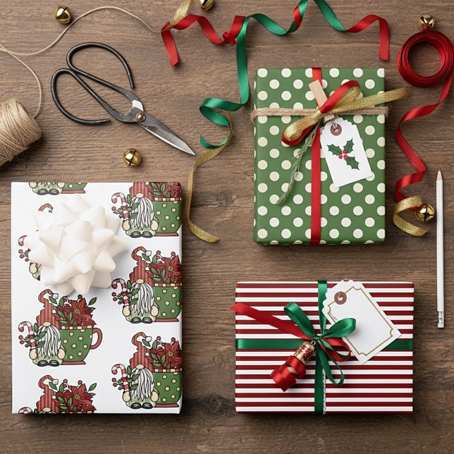 Hoja De Papel De Regalo gnomos de café de Navidad (Subido por el creador)