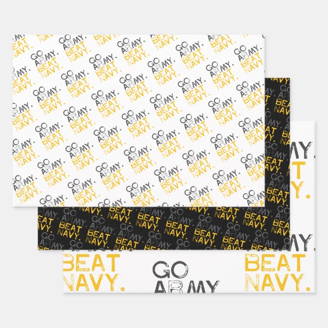 Hoja De Papel De Regalo Go Army Beat Navy (Set)