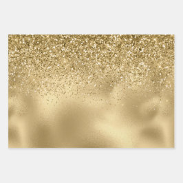 Hoja De Papel De Regalo Gold Glam Glitzy Purpurina Sparkle  
