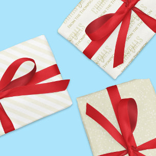 Hoja De Papel De Regalo Gold Merry Christmas Modern Script Personalizado