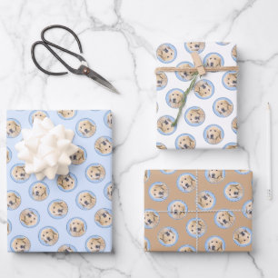 Hoja De Papel De Regalo Golden Retriever Pintura Cute Arte Perro Original