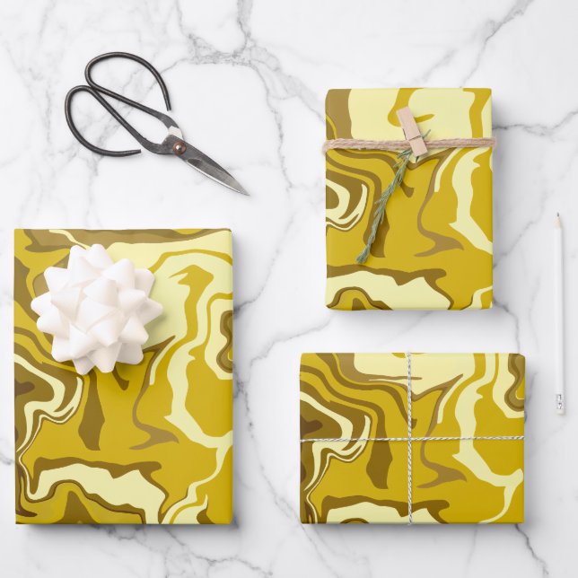 Hoja De Papel De Regalo Golden Swirls (Anverso)