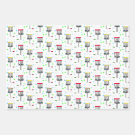 Hoja De Papel De Regalo Golf en disco Negro, Verde animado y Cumpleaños bl