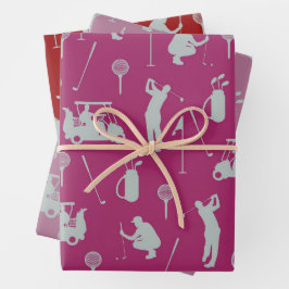 Hoja De Papel De Regalo Golf Golf Golf Golf Carro y Bolsa de Golf