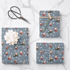 Hoja De Papel De Regalo Golfing Santa en Light Slate Gray