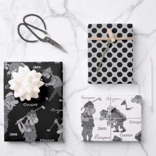 Hoja De Papel De Regalo Golfistas Personalizados personalizados