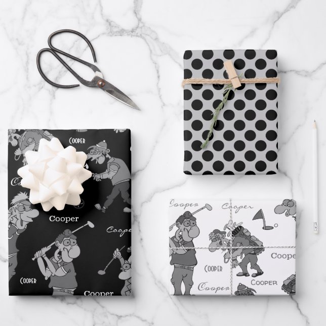 Hoja De Papel De Regalo Golfistas Personalizados personalizados (Anverso)