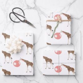 Hoja De Papel De Regalo Goma de burbuja Girafa burbuja