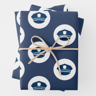 Hoja De Papel De Regalo Gorra de oficial de policía