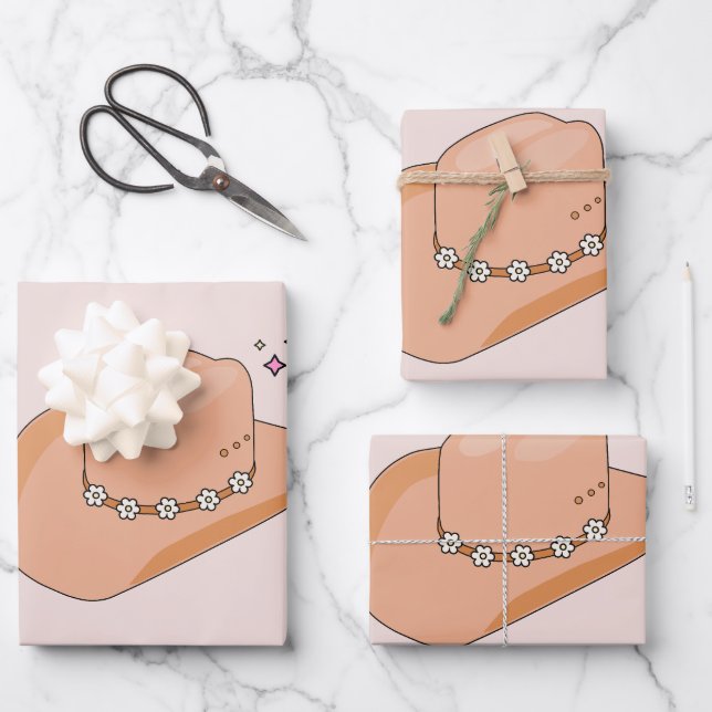 Hoja De Papel De Regalo Gorra de vaquero Neutral Beige (Anverso)