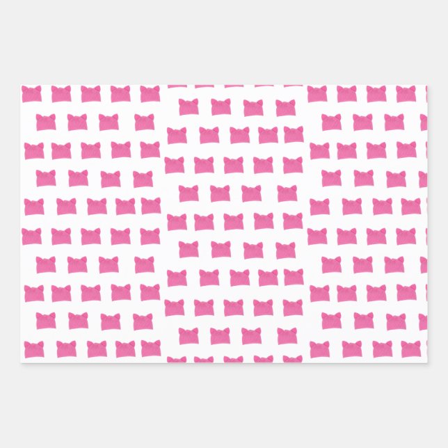 Hoja De Papel De Regalo Gorra del juego de mujeres feministas rosadas (Anverso)