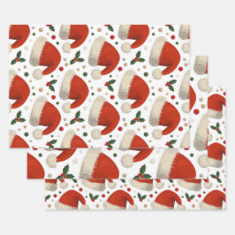 Hoja De Papel De Regalo Gorros de Santa
