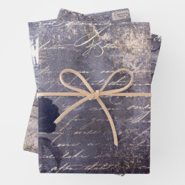 Hoja De Papel De Regalo Gótico Grunge Índigo