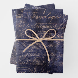 Hoja De Papel De Regalo Gótico Grunge Índigo 