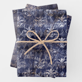 Hoja De Papel De Regalo Gótico Grunge Índigo 