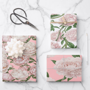 Hoja De Papel De Regalo Gracia de Peonía Arte Floral Elegante