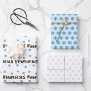 Hoja De Papel De Regalo Gracias A Los Pingüinos De Invierno De Snowflakes