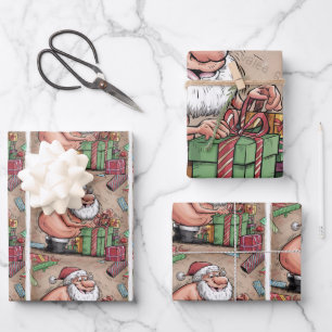Hoja De Papel De Regalo Graciosa colección de Navidades sucios de Santa