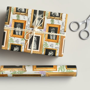 Hoja De Papel De Regalo Graciosa galería de arte mural de gato vintage enm