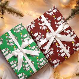 Hoja De Papel De Regalo Graciosas Cabras Santa apiladas