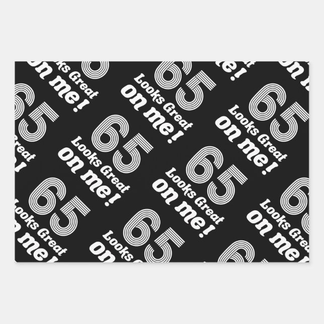 Hoja De Papel De Regalo Gracioso cumpleaños 65 para ella (Anverso)