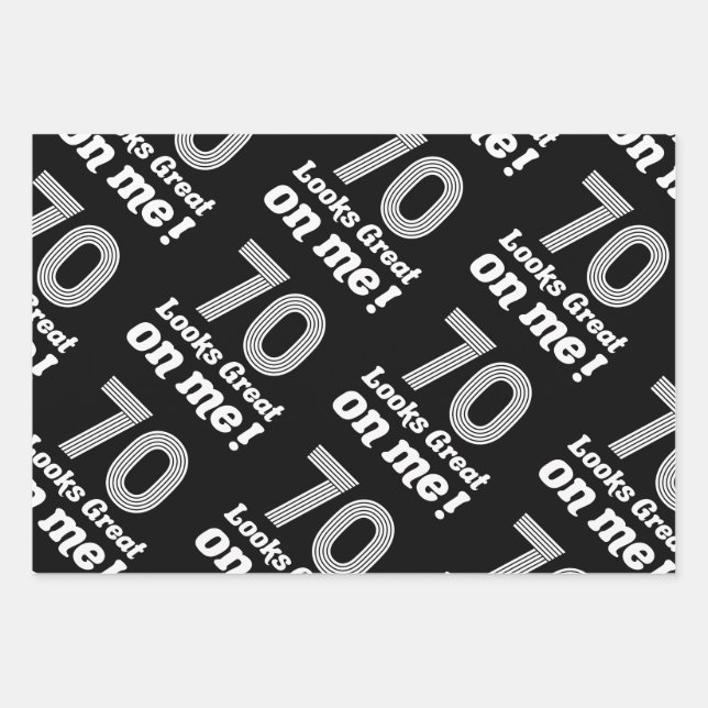 Hoja De Papel De Regalo Gracioso cumpleaños 70 para ella (Anverso)