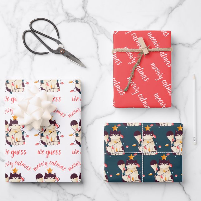 Hoja De Papel De Regalo Gracioso gato sarcástico (Anverso)