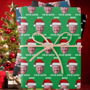 Hoja De Papel De Regalo Gracioso Joe Biden Feliz 4 De Navidades De Pascua