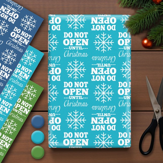 Hoja De Papel De Regalo Gracioso - No abrir hasta que Navidades (Subido por el creador)