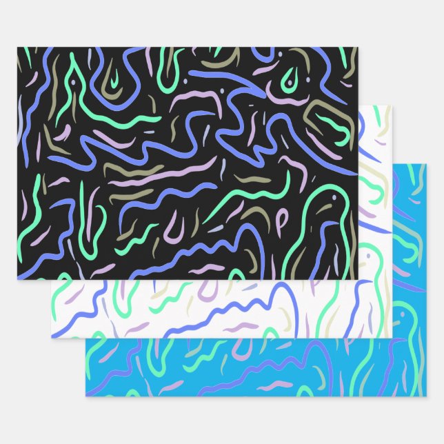 Hoja De Papel De Regalo Gracioso Resumen de arte digital (Set)