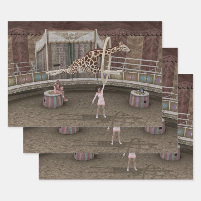 Hoja De Papel De Regalo Gracioso Salto Giraffe (Set)