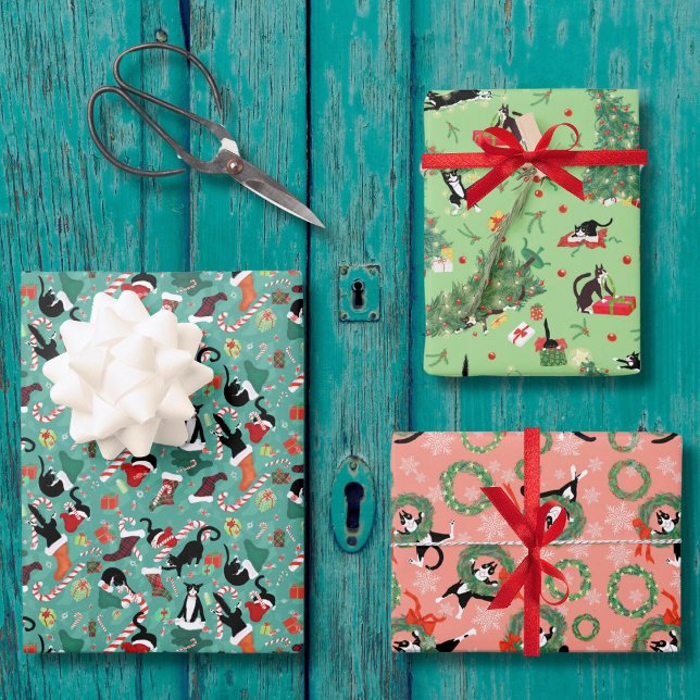 Hoja De Papel De Regalo Gracioso viaje de vacaciones en gato (Editors pick of my funny cat Christmas wrap trio. There are several collections and full rolls)