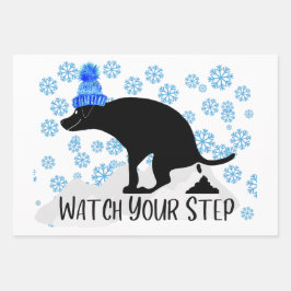 Hoja De Papel De Regalo Graciosos Navidades de perro canino