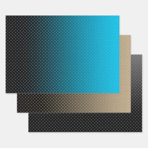 Hoja De Papel De Regalo gradiente azul con pequeños puntos de polka