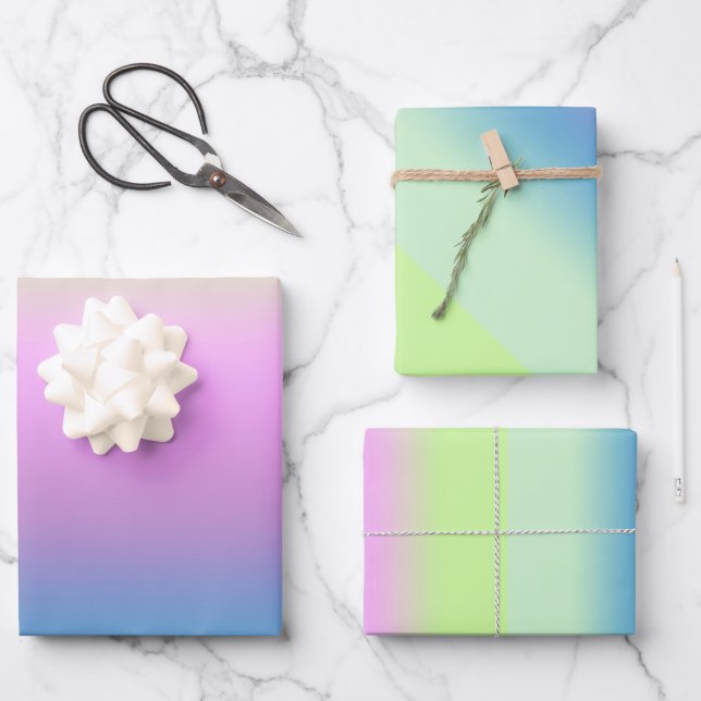 Hoja De Papel De Regalo Gradiente brillante. (Anverso)