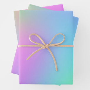 Hoja De Papel De Regalo Gradiente de arcoiris pastel