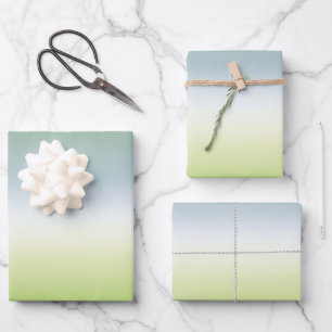 Hoja De Papel De Regalo Gradiente fresco de verano Guay Azul Ombre Verde