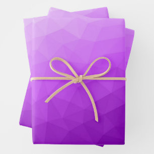 Hoja De Papel De Regalo Gradiente geométrico de malla de lavanda púrpura