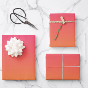Hoja De Papel De Regalo Gradiente rosa y naranja