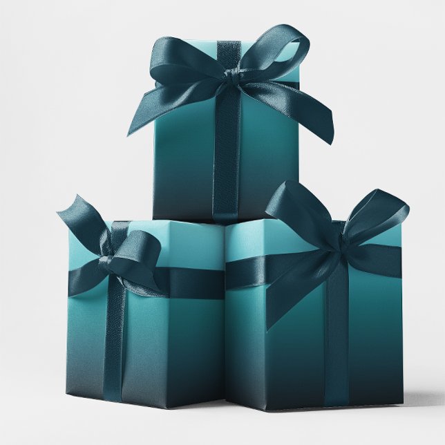 Hoja De Papel De Regalo Gradiente Teal de la costa (Teal Gift Wrap for You)