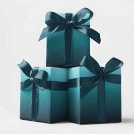 Hoja De Papel De Regalo Gradiente Verde azulado costero